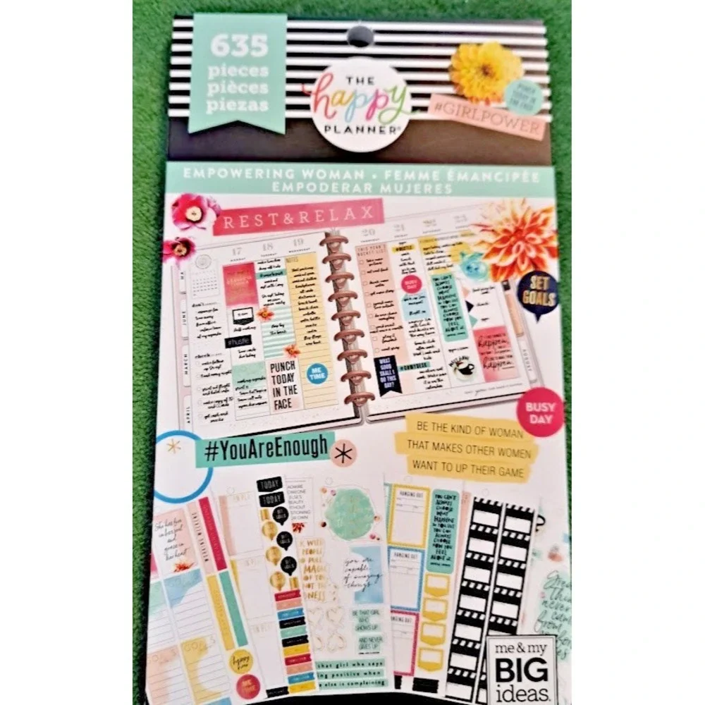 Lot of 6 The Happy Planner MAMBI Stickers, Accessories, Pen Case Goals Boss Babe